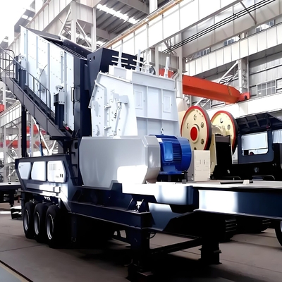 80-250kw κινητήρας ισχύος κινητή σαγόνι αντίκτυπο κώνος συντρίμμιο εργοστάσιο για 150-300tph χωρητικότητα